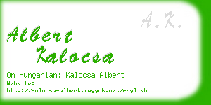 albert kalocsa business card